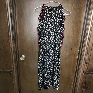 Worthington women's black & white print midi dress nwt